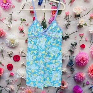 Vintage Lilly Pulitzer White Label Blue and Green Women’s Fish Print Dress